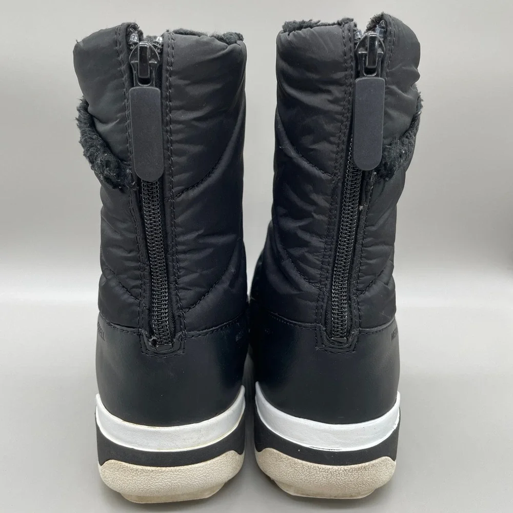 Merrell Juno Mid Zip Winter Boots Womens 8.5 Black Quilted Faux Fur Insulated